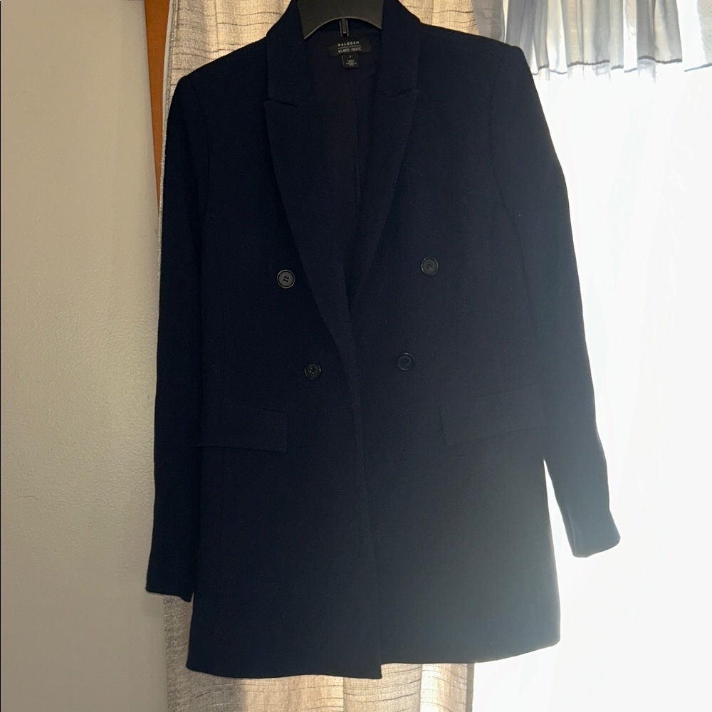 Halogen Women's Navy Double-Breasted Blazer